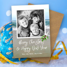 Strand-Sand-Foto-Weihnachtskarte