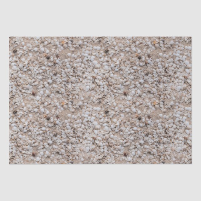 Strand Sand mit kleinen Muscheln wiederholt Muster Seidenpapier (Vorderseite)
