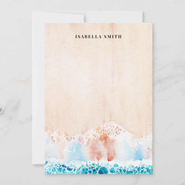 Strand Sand Personalisiert Mitteilungskarte (Vorderseite)