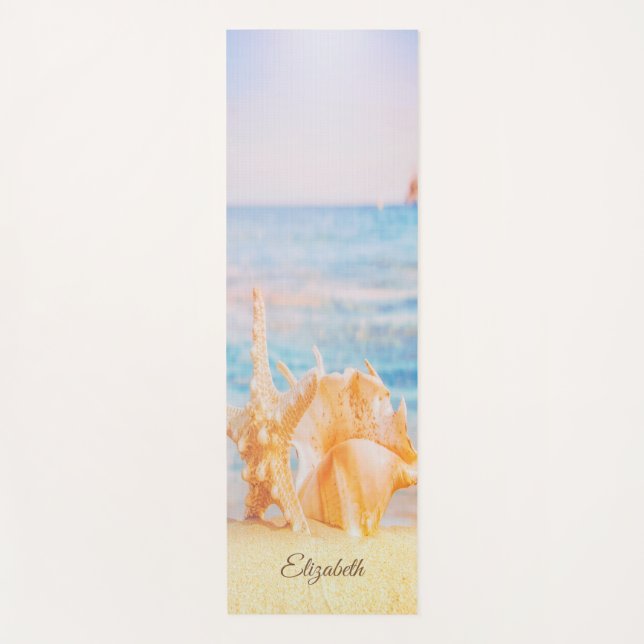 Strand, Sand Seashell, Seastar Yogamatte (Vorderseite)