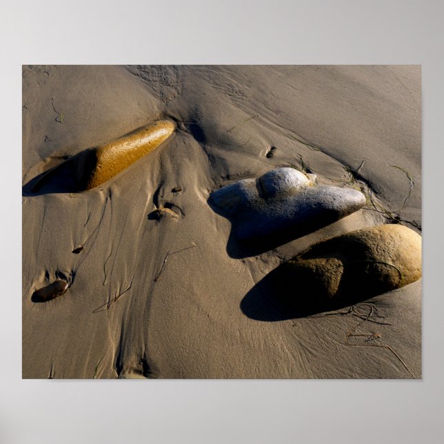 Strand/Sand/Steine/Felsen/Kieselsteine Poster (Vorne)