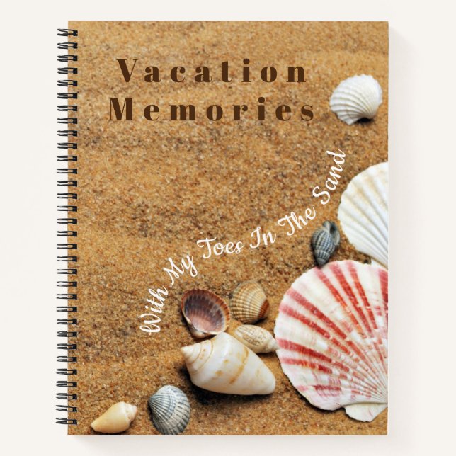 Strand Sand und Muscheln Notizbuch (Vorderseite)