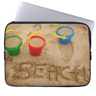 Strand-Sand-Wörter Laptopschutzhülle