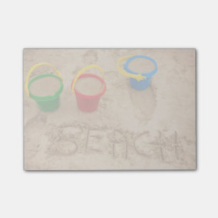 Strand-Sand-Wörter Post-it Klebezettel