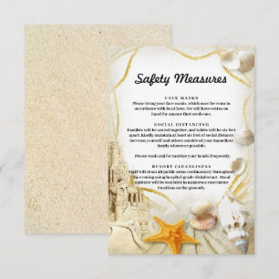 Strand-Sandburg-Hochzeitssicherheitsmaßnahmen Begleitkarte