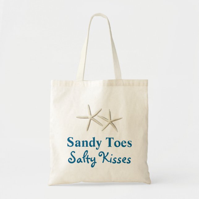 Strand Sandy Toes salzige Kuss-Budget-Tasche Tragetasche (Vorne)