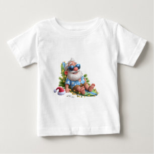 Strand Santa Sommerferien süße Weihnachtslichter  Baby T-shirt