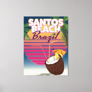 Strand Santos Brasilien Vintage-Reiseposter Leinwanddruck