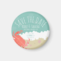 Strand Save the Date Crab Sand Ocean Waves