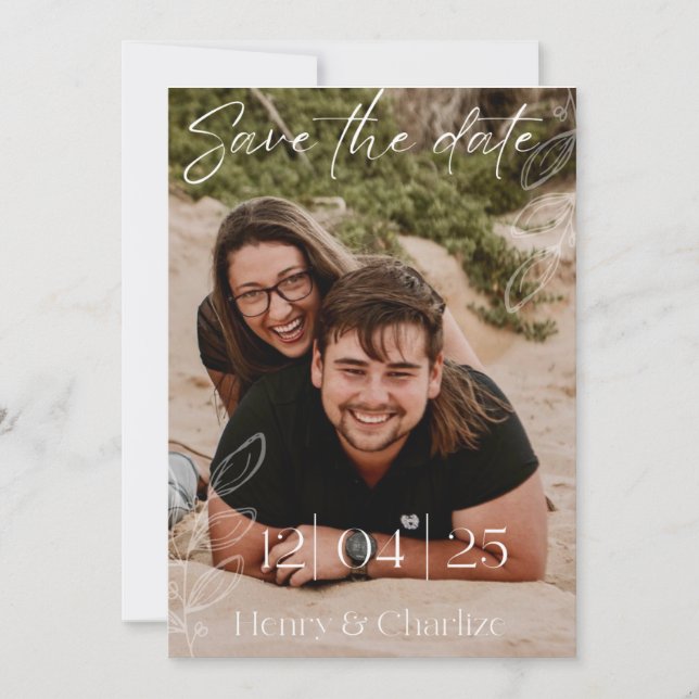 Strand Save-the-Date Einladung (Vorderseite)