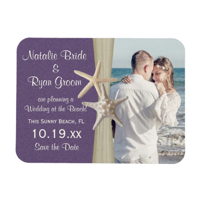 Strand Save the Date Foto Magnet (Horizontal)