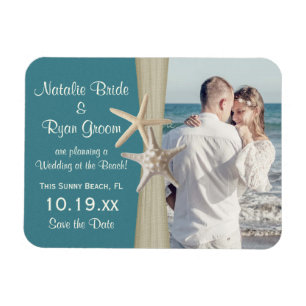 Strand Save the Date Foto Magnet