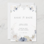 Strand Save the Date mit Foto in Blue   Creme Einladung<br><div class="desc">Planen Sie eine Hochzeit am Meer? Set die Bühne für Ihre Hochzeit am Strand mit unserer eleganten Strandhochzeit Save the Date. Zeigen Sie eines Ihrer atemberaubenden Verlobung Fotos auf der Rückseite Ihres Fotos Save the Date mit Muscheln und Korallen. Das Save the Date Design des Hotels TALIA ist modern und...</div>