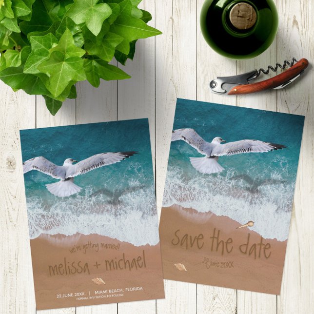🌊 Strand Save the Date mit Sandschrift 🐚 (Sand Writing 🌊🐚 Beach Save the Date
)