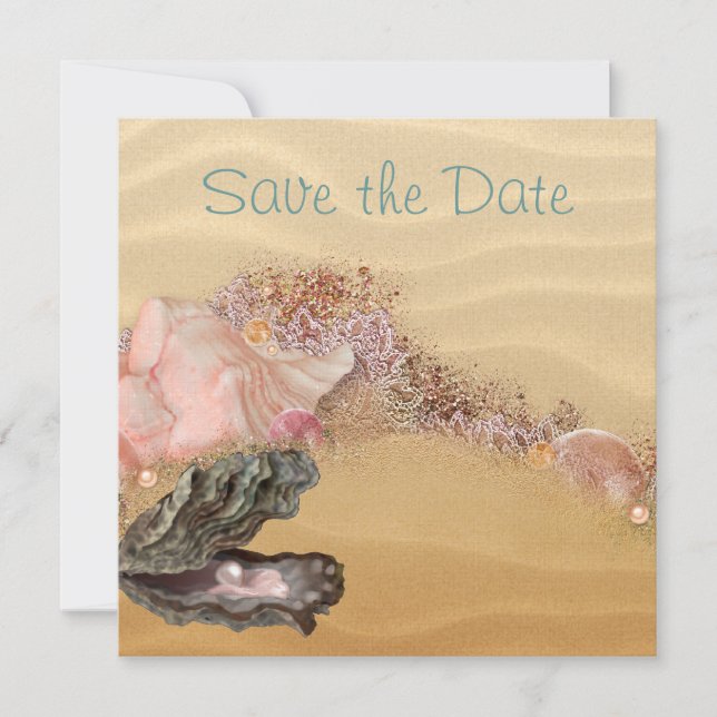 Strand Save the Date Wedding Sandy Shore (Vorderseite)