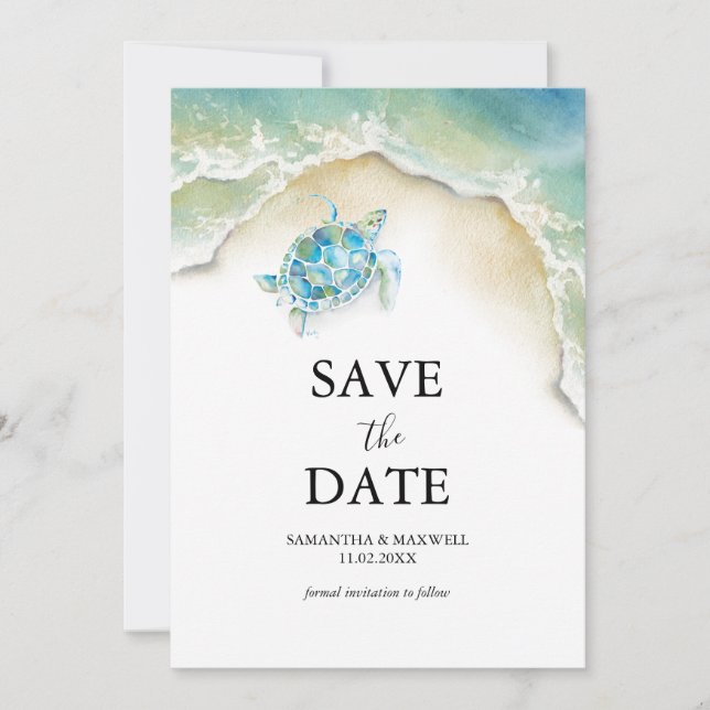 Strand Save The Dates Für Hochzeiten (Vorderseite)
