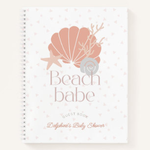 Strand-Schatz-Muschel-Rosa-Baby-Shower-Gästebuch Notizbuch