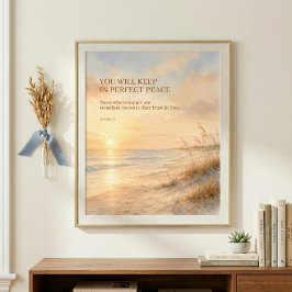 Strand-Schrift von Jesaja 26:3 Vollkommener Friede Poster