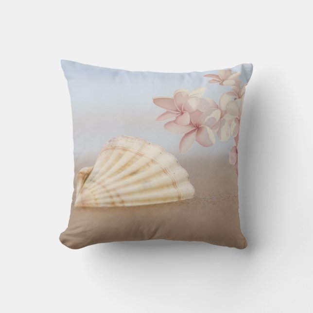 Strand, Seashell, Plumeria Kissen (Vorderseite)
