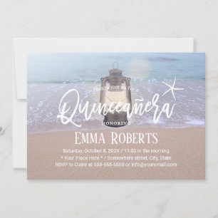 Strand-Seestern & Laterne Quinceanera 15. Geburtst Einladung