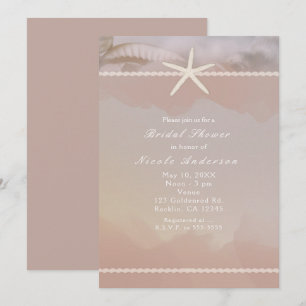 Strand Seestern Taupe Elegante Einladungen