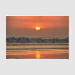 Strand-Seewellen-Sonnenuntergang Seidenpapier