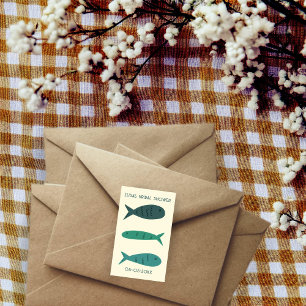 Strand Soiree Brautparty Süße Fische INDIVIDUELL Rechteckiger Aufkleber