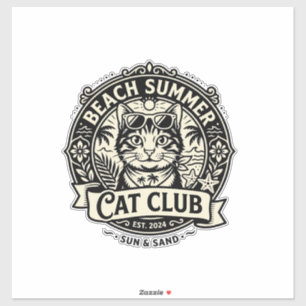 Strand Sommer Katze Lustige Katze Grafik - Strand Aufkleber