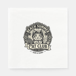 Strand Sommer Katze Lustige Katze Grafik - Strand Serviette