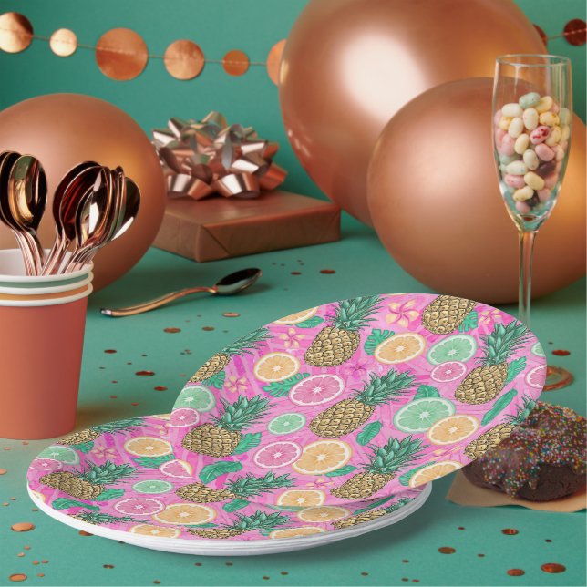 Strand Sommer Muster  Pappteller (Multi)