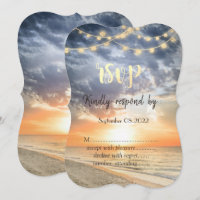 Strand Sonnenaufgang Lichterkette Muschel RSVP