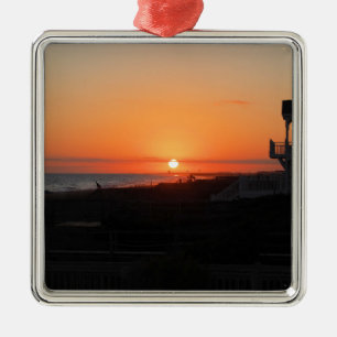 Strand-Sonnenuntergang an Holden Strand NC Silbernes Ornament