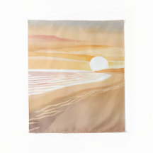 Strand Sonnenuntergang Aquarell | Schönes Gelb