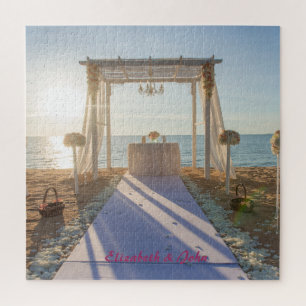 Strand Sonnenuntergang Arbor Blumen Puzzle