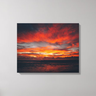 Strand-Sonnenuntergang-Bild auf Leinwand