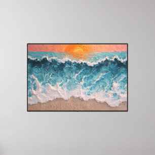 Strand Sonnenuntergang Landschaftsgemälde Wandkuns Leinwanddruck