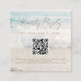 Strand Sonnenuntergang Meer Hochzeit Scan Code RSV Begleitkarte
