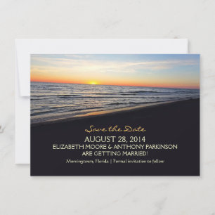Strand Sonnenuntergang Meer SAVE THE DATE KARTEN