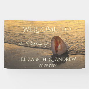 Strand Sonnenuntergang Muschel Hochzeit Banner