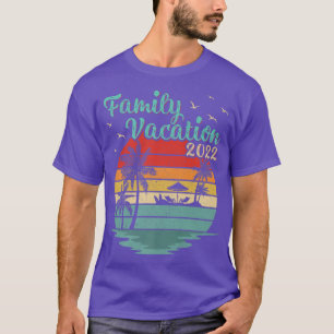 Strand Sonnenuntergang Palme Vintage Retro Familie T-Shirt
