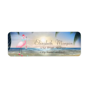 Strand,Sonnenuntergang,Palmen,Rosa Flamingo Weihna