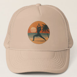 Strand Sonnenuntergang Yoga Silhouette | Coastal Y Truckerkappe