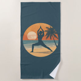Strand Sonnenuntergang Yoga Silhouette | Küsten-Yo Strandtuch