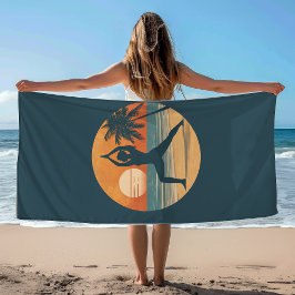 Strand Sonnenuntergang Yoga Silhouette | Küsten-Yo Strandtuch