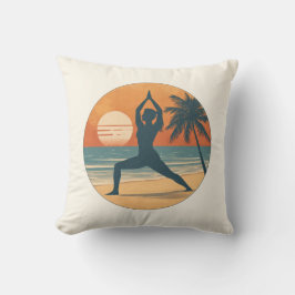 Strand Sonnenuntergang Yoga Silhouette | Reversibl Kissen