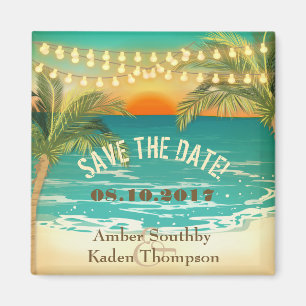Strand-Sonnenuntergangs-Hochzeit - Save the Date Magnet
