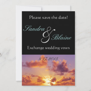 Strand-Sonnenuntergangs-Hochzeit Spezial Save The Date