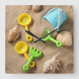 Strand-Spielwaren Quadratische Wanduhr