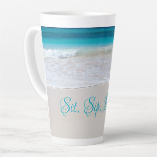 Strand-Spruch-Tasse mit hohem Latte Milchtasse