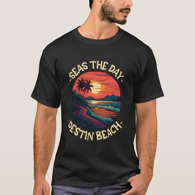 Strand Sprüche Destin Beach T-Shirt (Vorderseite)